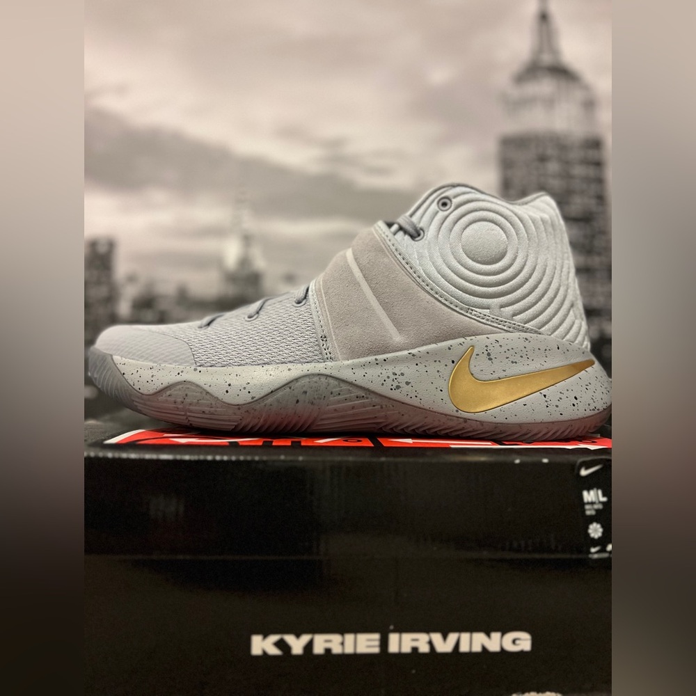Nike Gray and Gold High-Top Sneakers